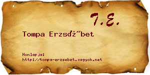 Tompa Erzsébet névjegykártya